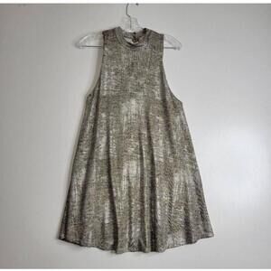 3 X 25 Audrey 3+1 Swing Dress Silver Gray Velvet Back Cut-Out Sleeveless Small